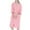 Pink, variant on Women Zipper Robe 3/4 Sleeve Loungewear Dress Full Length Sleepwear Waffle Housecoat Nightgown Long Bathrobe with Pockets