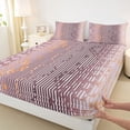 thumbnail image 3 of Homewish Fashion Western Aztec Twin Sheet Sets for Female, Abstract Stripes Ombre Twin Fitted Sheet, Pink Hippie Triangle Flat Sheet, Super Cozy Room Decor, 3-Piece, 3 of 7