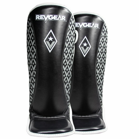 Superlite Light Weight Leather Shin Guards | for Martial Arts and MMA | Black
