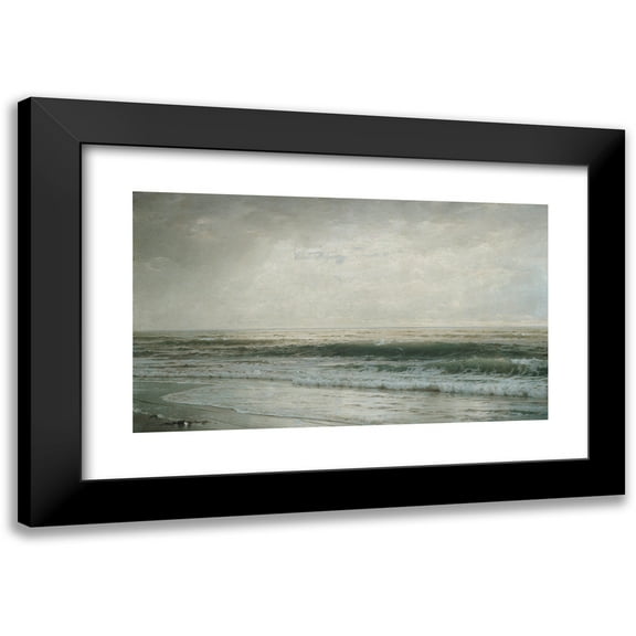 William Trost Richards 14x10 Black Modern Framed Museum Art Print Titled - New Jersey Beach (1901)