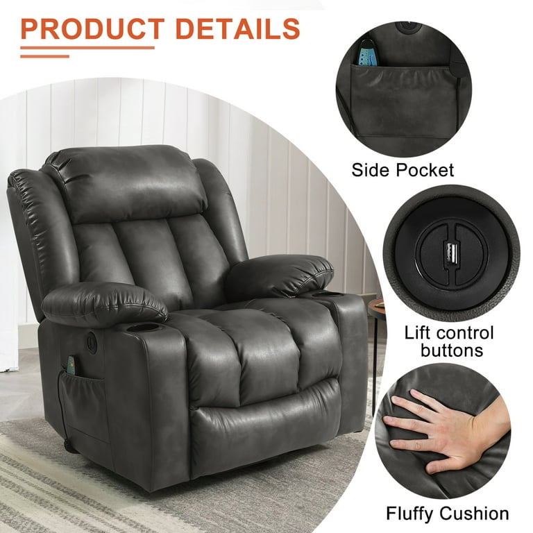 TEKAMON Large Power Lift Recliner Chair for Elderly with Heat and
