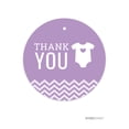 thumbnail image 1 of Thank You Lavender Chevron Baby Shower Round Circle Gift Tags, 24-Pack, 1 of 3