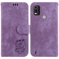 thumbnail image 2 of Compatible avec Nokia C21 Plus Étui Portefeuille à Rabat Mignon en Relief Tiger avec Porte-Cartes, 2 of 5