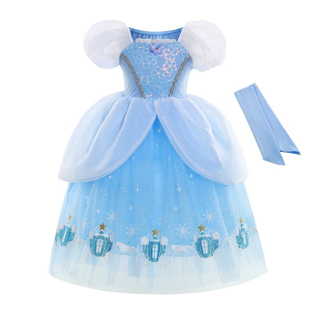 Vestido de princesa Cenicienta de Disney para niña, disfraz de Cosplay, cumpleaños infantil y accesorios ix de Navidad zhangyuxiang unisex