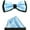 Baby Blue, variant on Mens Blue and Black Formal Event Pre-Tied Bow Tie and Pocket Square