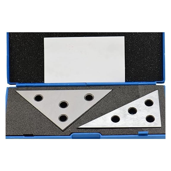 Angle Plate Set 30 & 45 Degree - 2pc Precision Machining Tool - 30/60/90 & 45/45/90 Angle Plates - Steel V Block for Welding, Milling, Drilling