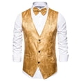 thumbnail image 3 of Men's Paisley Floral Jacquard Suit Vest Single-Breasted Business Formal Dress Waistcoat Vest for Wedding Suit Tuxedo, 3 of 4