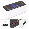 thumbnail image 3 of Cargador USB con pantalla LCD, carga rápida tipo C de 8 puertos, 40W para teléfono, tableta y computadora (enchufe de la UE), 3 of 9