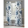 thumbnail image 4 of Blue Flowers Sheer Curtains 96 Inches Long 2 Panels Retro Spring Watercolor Floral Leaves Light Filtering Semi Sheer Window Curtains Drapes for Bedroom Living Room 52"x96", 4 of 7