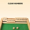 thumbnail image 4 of GSE Games & Sports Expert 12 Numbers Dice Wooden Shut The Box Board Game. Popular Pub Game Classic Tabletop English Pub Game with 2 Wooden Dices, 4 of 8