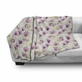 thumbnail image 3 of Orchids Soft Flannel Fleece Throw Blanket, Romantic Blossom Ascocenda Flowers Vintage Style Bouquets, Cozy Plush for Indoor and Outdoor Use, 50" x 70", Dark Magenta Ivory, by Ambesonne, 3 of 6