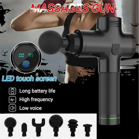 Muscle Massager, Handheld Deep Tissue Muscle Massage Gun with 6 Massage Heads, Portable Bag, Super Quiet, Rechargeable Cordless Professional Personal Massage Device for Sports Office