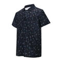 thumbnail image 4 of SHIXIAOO Chemise à Revers d'Été pour Homme pour Imprimé Rétro à Manches Courtes sous Sarrau Yoga à Manches Courtes Hommes, 4 of 8