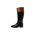 thumbnail image 4 of Tommy Hilfiger Ionni Black1 Tan Almond Toe Buckle Detailed Knee High Riding Boot (BLACK TAN, 7.5), 4 of 6