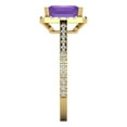 thumbnail image 3 of 1.86 ct Emerald Cut Natural Amethyst Solitaire with Accents Engagement Ring for Women in 18K Yellow Gold, 3 of 5