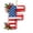 F, variant on XIA0LE Patriotic 26 Letters Acrylic Christmas Ornaments, 250th Independence Day Red White Blue Personalized Alphabet Hanging Decorations For Christmas Tree Home Holiday Party Decor Gift (E)