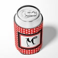 thumbnail image 4 of Letter M Initial Monogram - Red Black Polka Dots Can or Bottle Beverage Insulator Hugger, 4 of 5