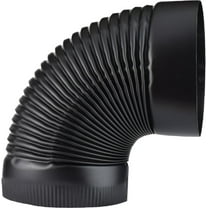 BM0025 8" Corrugated Elbow, Black