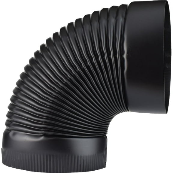 BM0025 8" Corrugated Elbow, Black