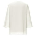 thumbnail image 6 of Viluyesy V-Neck T-Shirt for Womens 3/4 Sleeves Shirt Tops Relaxed Loose Blouse White Size XL, 6 of 7