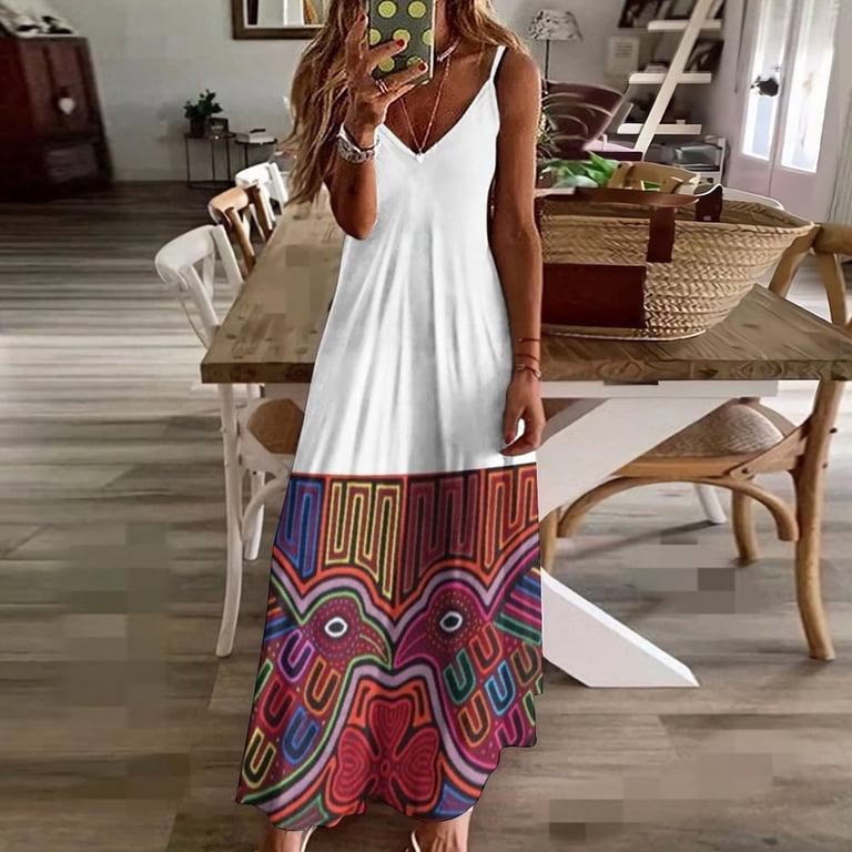 Mola de Panama Sleeveless Dress fairy dress Aesthetic clothing dresses with  long sleeves - Walmart.com