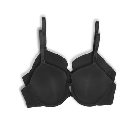 

Felina | So Smooth Modal Everyday Demi T-Shirt Bra | Lightly Padded | 2-Pack (Black 32DD)