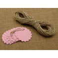 thumbnail image 6 of 100 Pcs Scalloped Blank Wedding Hang Tag Bonbonniere Favor Lolly Bag Gift Tags with Jute Twines - Colors Available, 6 of 7