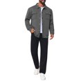 thumbnail image 2 of Men's Casual Shacket Button Long Sleeves Trucker Jacket for Everyday Wear XL Gray, 2 of 6
