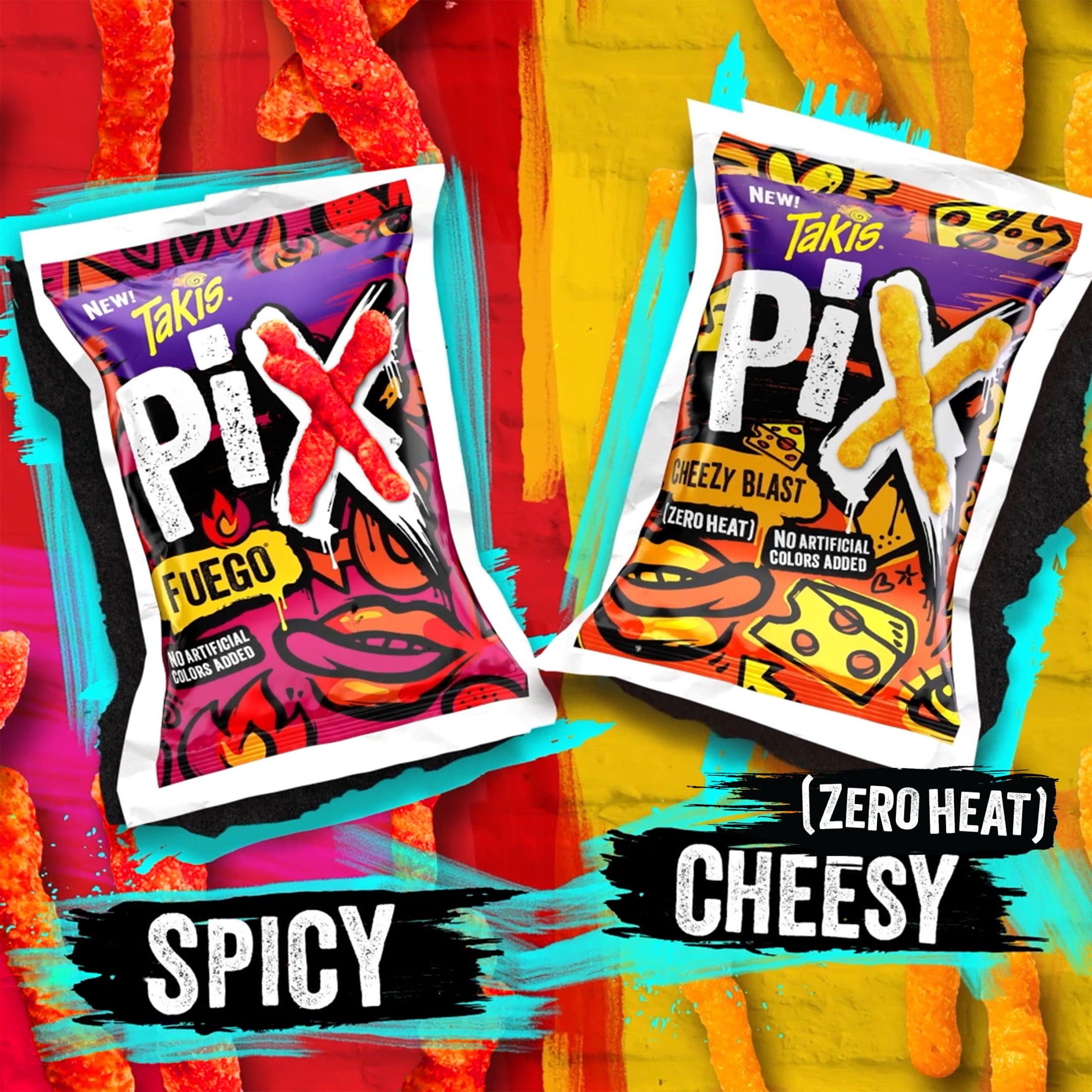 Takis Fuego Pix 8.5 oz Sharing Size Crunchy Corn Puff Bag, Hot Chili Pepper & Lime Snack