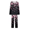 thumbnail image 6 of Busydd Valentines Outfits for Women Love Heart Pajamas Sets Valentines Day Gifts Comfy Long Sleeve Round Neck Valentines Tops and Pants Sleepwear Fashion Casual Holiday Loungewear, 6 of 7
