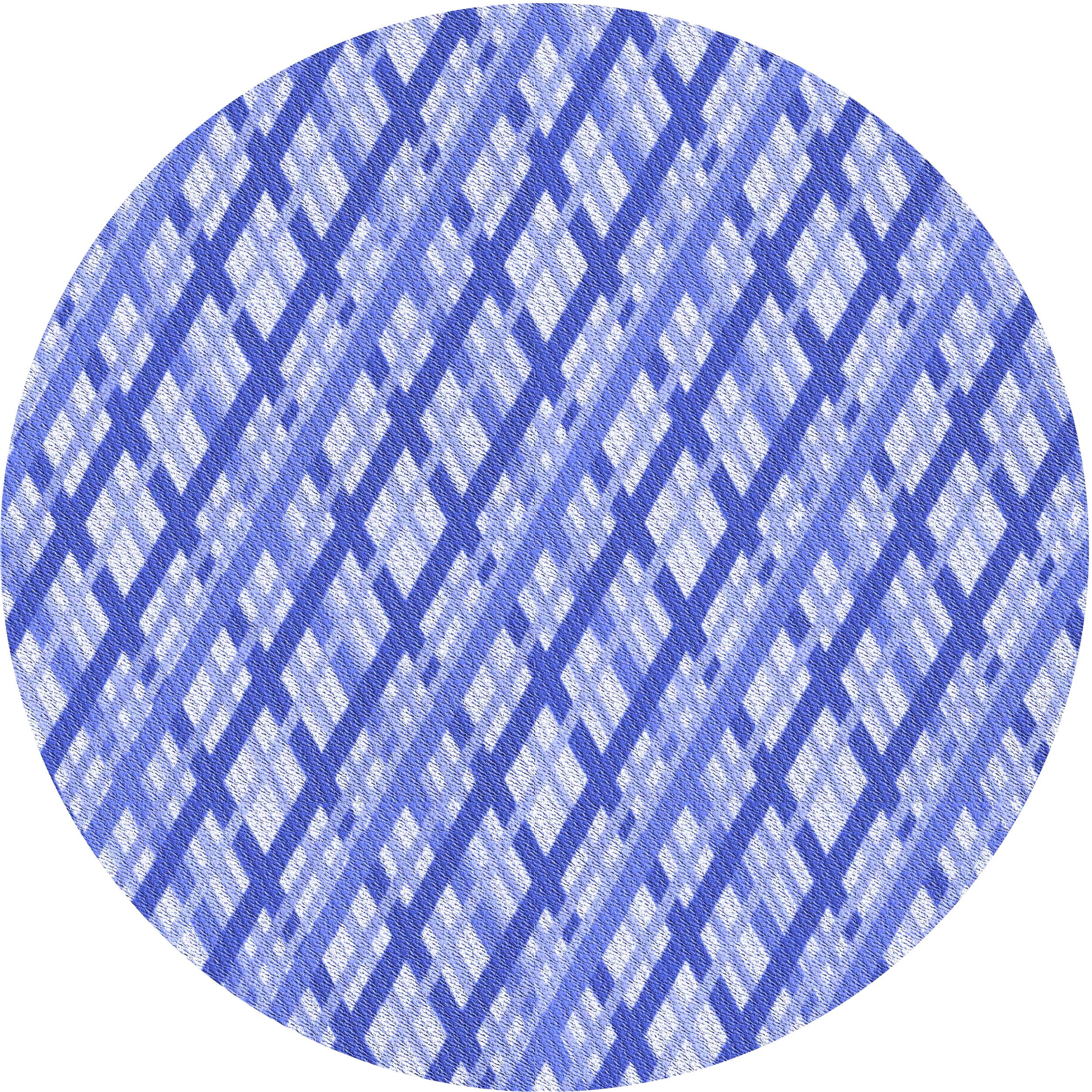 Ahgly Company Machine Washable Indoor Round Transitional Blue Ribbon ...