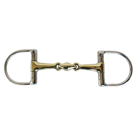 Horse English Riding Gold Double Jointed Dee-Ring Snaffle Bit 35568VAR ...