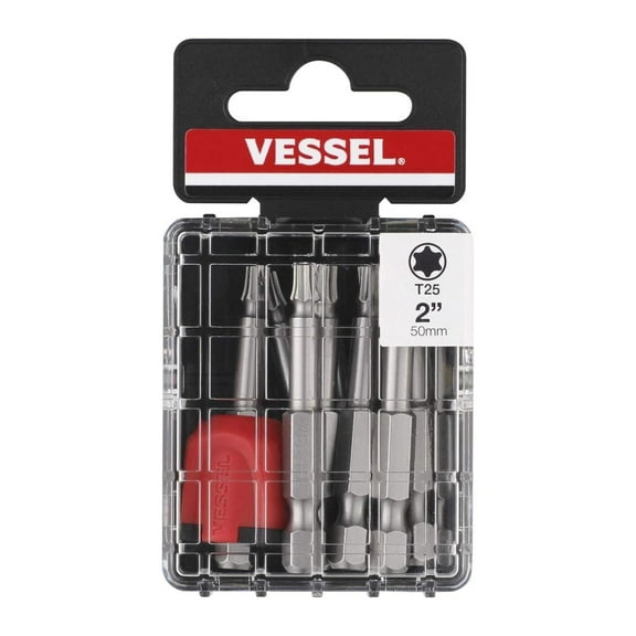 Vessel Tools MGETX2550P10T Neck Torsion Power Bits, TX 25 x 50 mm