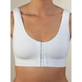 thumbnail image 3 of Adjustable Seamless Front Hook Comfort Bra, Front Hook Closure, Wide Comfort Straps - Large, White, 3 of 9