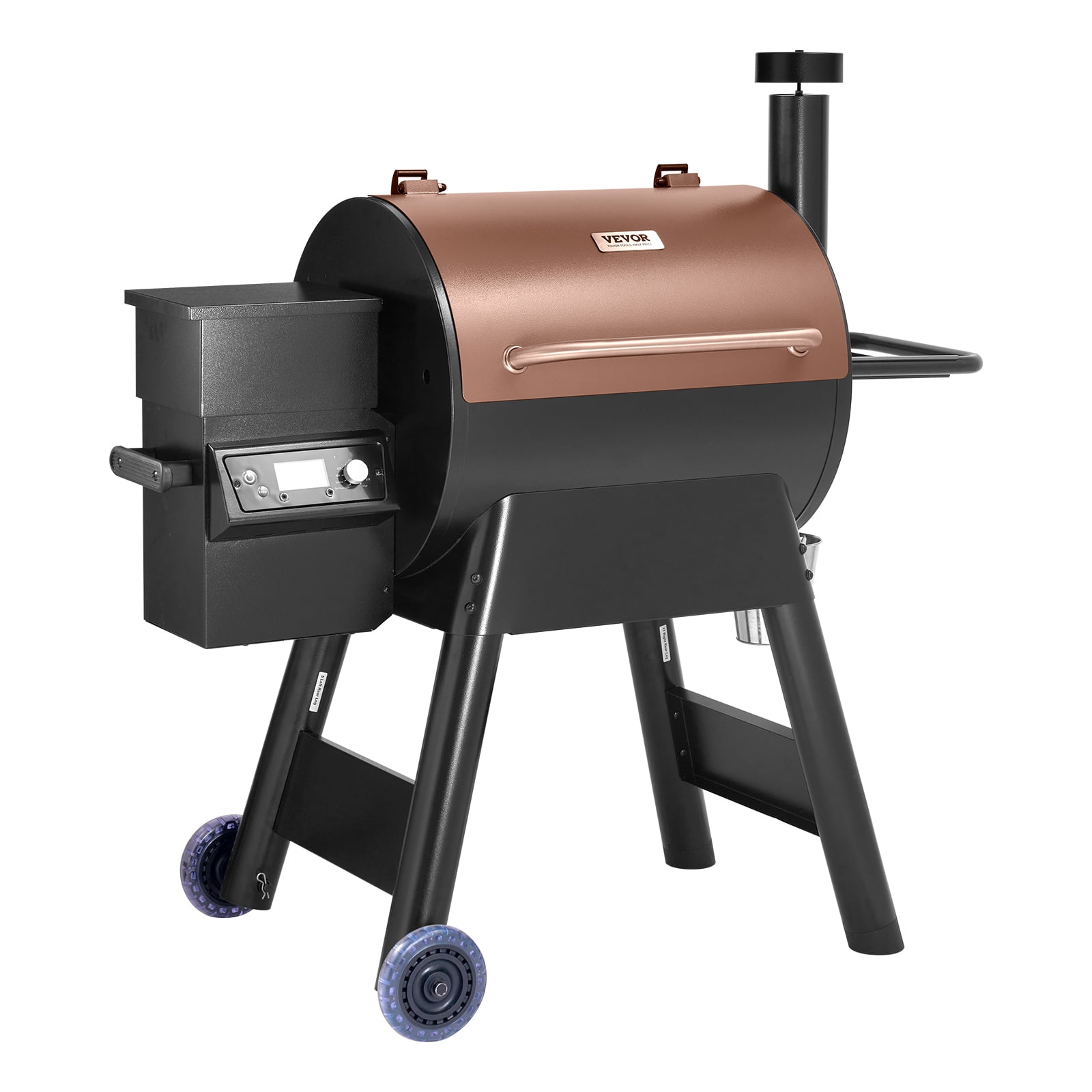 VEVOR Wood Pellet Grill Smoker, 8 in 1 BBQ Grills for Outdoor Cooking, 575 Square Inches Cook Area Electric Grill and Smoker, with LCD Screen Controller, Meat Probe, 500°F Max Temperature