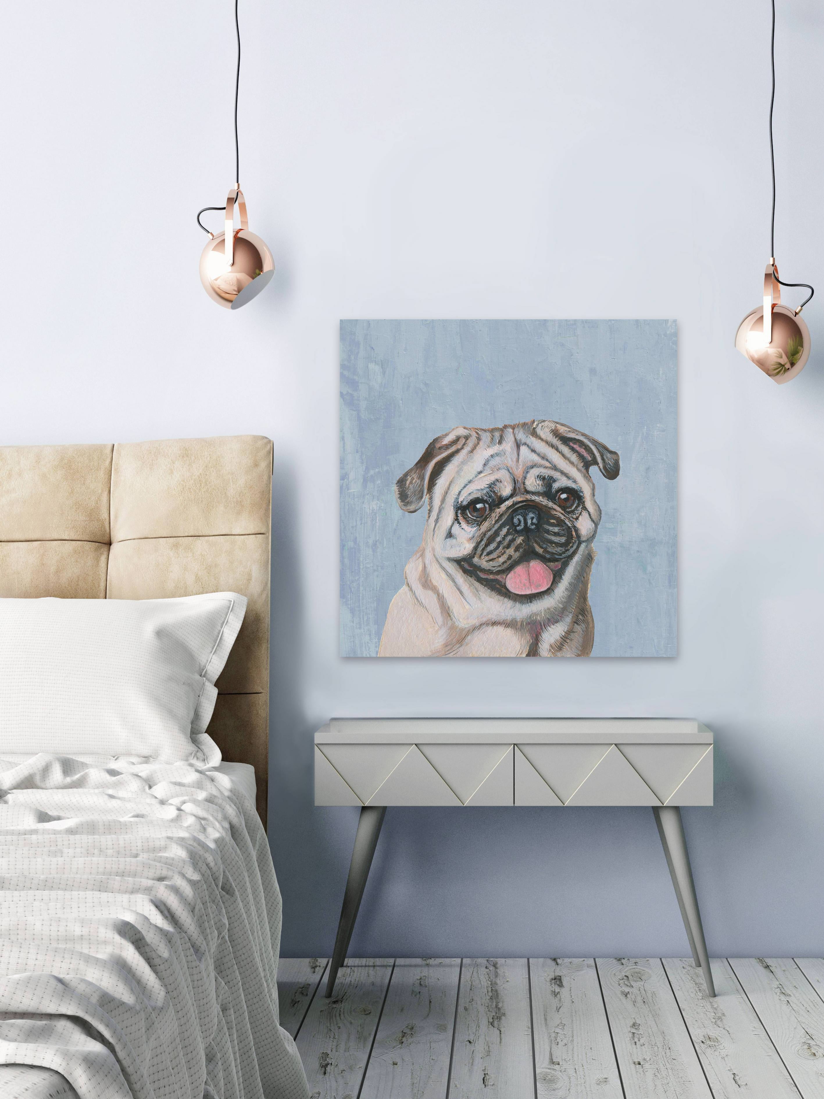 Marmont Hill "Adorable Pug" Painting Print on Wrapped Canvas