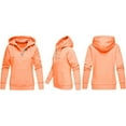thumbnail image 4 of HAPIMO Sales Sweatshirt for Women Button Pocket Drawstring Pullover Tops Solid Color Long Sleeve Relaxed Fit Womens Hoodie Sweatshirt Teen Girls Clothes Orange M, 4 of 4