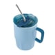 thumbnail image 4 of Paquete con 10 piezas de Taza de cerámica con tapa push y popote azul 12.5 x 13 x 8.9, 4 of 7