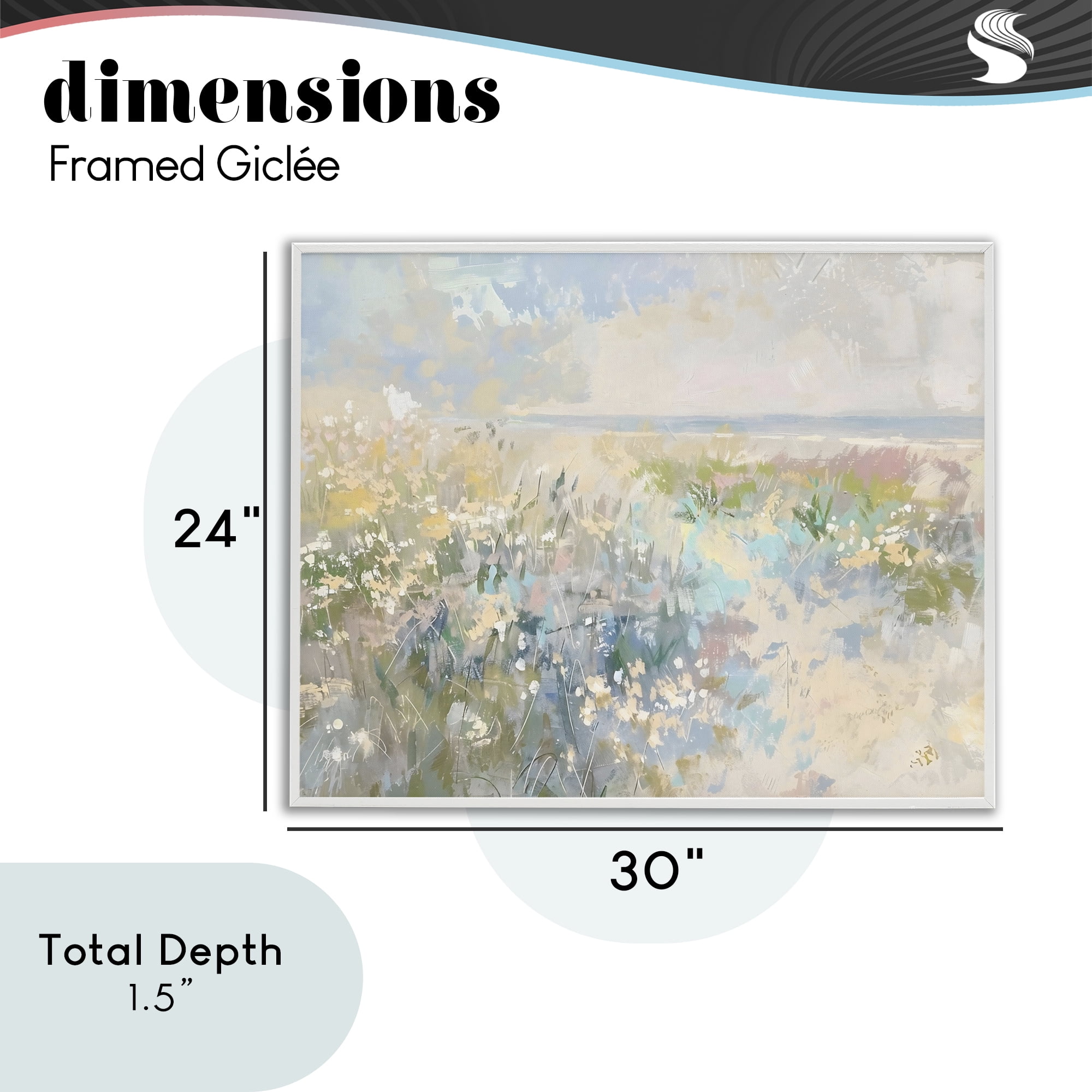 Stupell Industries Mottled Pastel Field Impression White Framed Giclee Art, design by Creative Studio