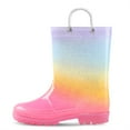 thumbnail image 2 of Kushyshoo Kids Light up Rain Boot Blue Purple Gradient Glitter Little Girls Shoes Size 1, 2 of 6