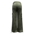 thumbnail image 7 of Audhol Cargo Pants for Women, Women High Waisted Cargo Pants Wide Leg Casual Pants 6 Pockets Trousers Womens Cargo Pants with Pockets Green 2XL, 7 of 7