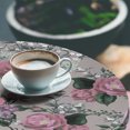 thumbnail image 3 of Ambesonne Flowers Boho Fitted Round Tablecloth, Romantic Rose Lilac, 40"- 44" Diameter, Hunter Green Dried Rose, 3 of 5