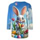 thumbnail image 5 of TaTaai Women's Casual Pullover T-Shirt Round Neck 3/4 Sleeve Easter Print Loose Fit Holiday Spring Festival Theme Everyday Wear Gift, 5 of 7