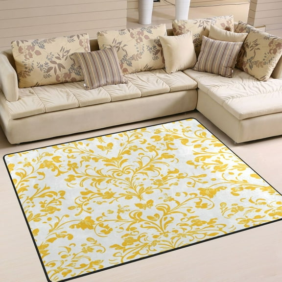 BZSMCE Vintage Area Rugs Yellow Texture Creative Area For Home