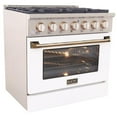 thumbnail image 3 of Kucht Professional 36" Stainless Steel Natural Gas Range in Silver/White/Gold, 3 of 13
