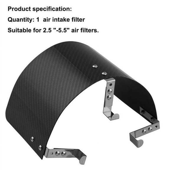 Zyutaosan Air Intake Filter Cover Heat Shield For Racing Car 2.5" To 5.5" Filter Universal Stainless Steel Carbon Fiber Style