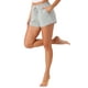 thumbnail image 4 of Pantalones cortos de pijama ajustables con cordón de INSPIRAR CHIC para mujer, ropa de descanso, pantalones cortos para dormir con bolsillos en plata gris, 4 of 5