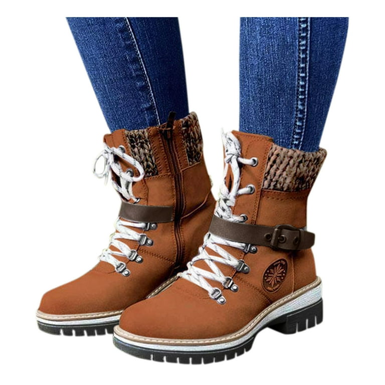 FZM Women shoes Boots For Women Snow Boots Durable Outdoor Keep Warm Winter Ankle Boots Warm Boots