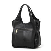 Genuine leather, pure color, large capacity, handbag, cross-body shopping bag, women's wallet, storage bag