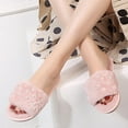 thumbnail image 6 of Xfvqtps Fuzzy Slippers for Women House Bedroom Shoes Pearl Open Toe Slide Comfy Fall Winte Slipper Pink, 6 of 9